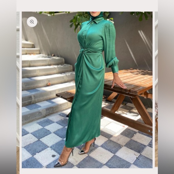 Wrap Satin Silk Maxi Dress - Picture 3 of 5